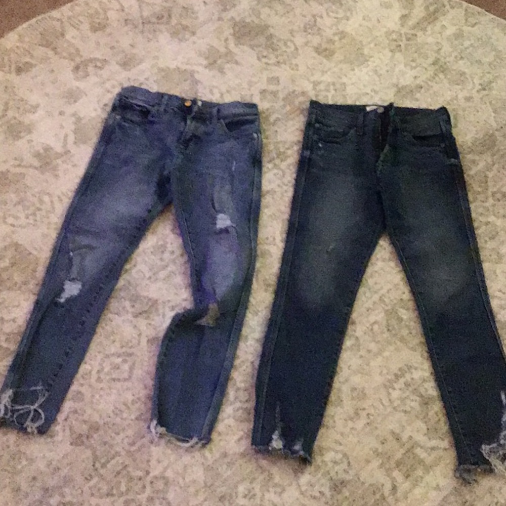 Two pair Gap high rise straight leg jeans